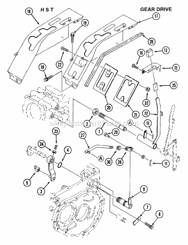 T/M Control - Gear Drive (Part 3) Diagram and Parts List for 544-434D100, 545-434D100, 546-434D100 Cub Cadet Lawn Tractor